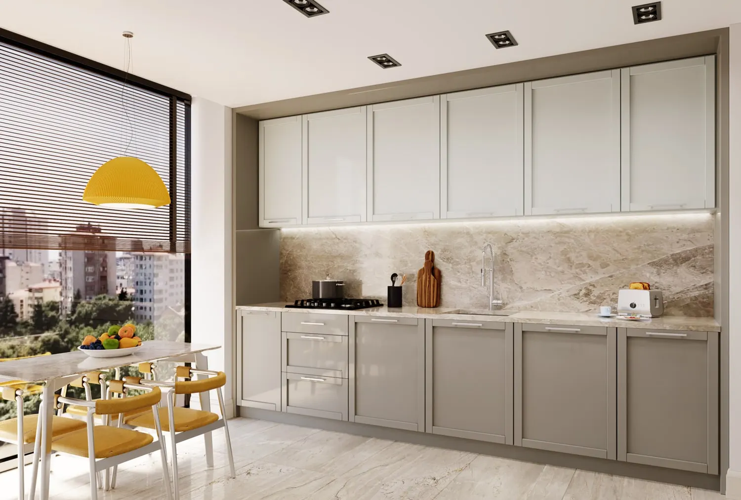 Kitchen and dining area in an Elite Erenkoy apartment