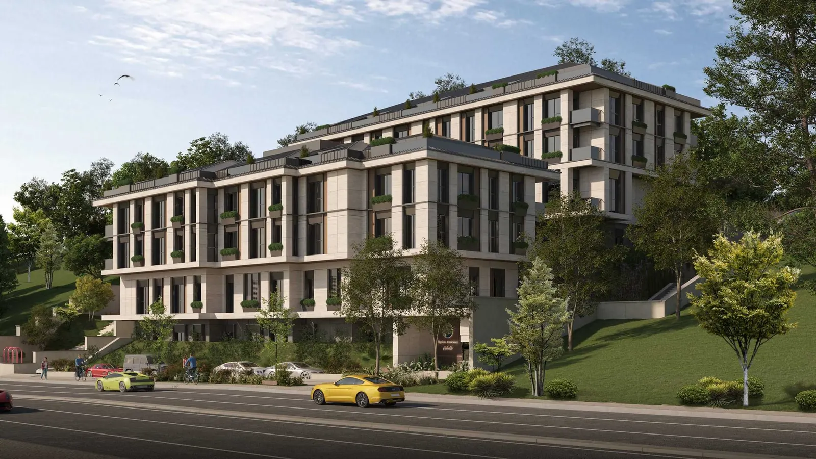 Elysium Residence Cubuklu seen from the road