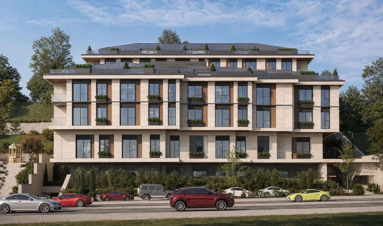 Street front of Elysium Residence Cubuklu