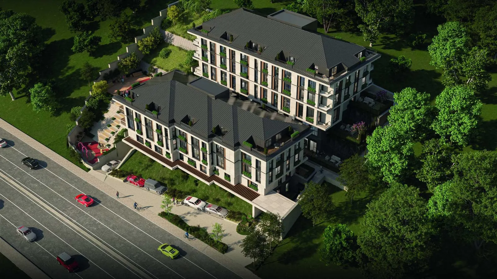 Aerial view of Elysium Residence Cubuklu