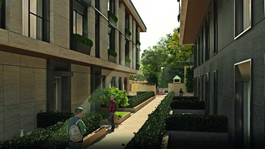 Garden path between the Elysium Residence Cubuklu blocks