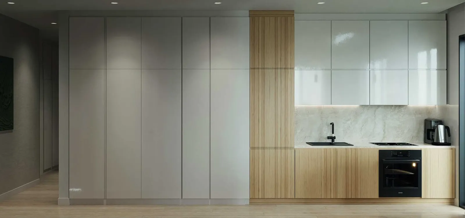 Kitchen wall in an Elysium Residence Cubuklu apartment