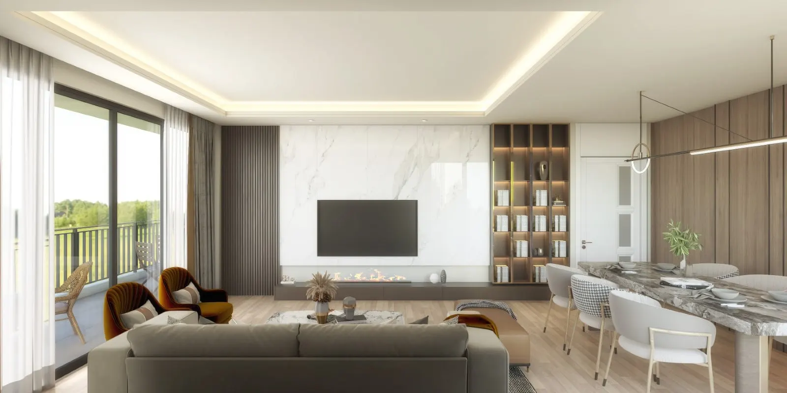 Living room in an Emlak Konut Vadi Evleri 2. Etap apartment