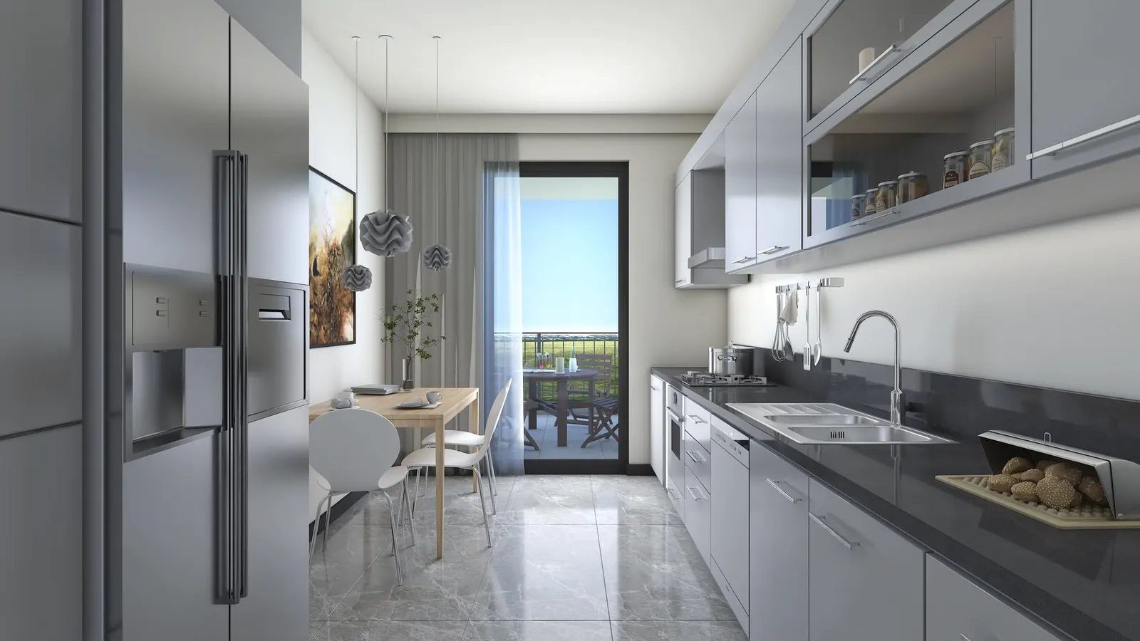 Kitchen in an Emlak Konut Vadi Evleri 2. Etap apartment