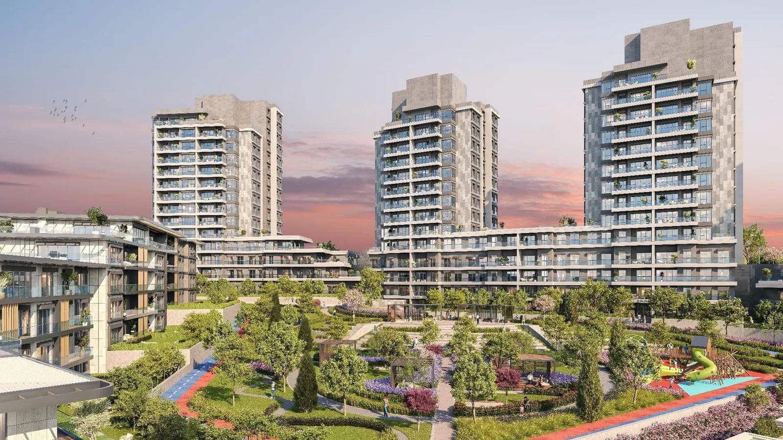 Central garden between the Vadi Panorama Evleri towers