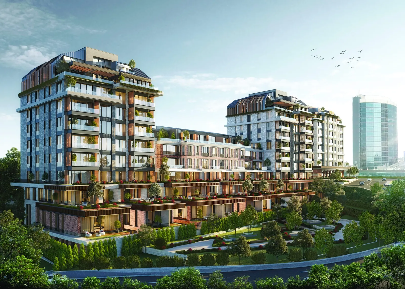 Four Seasons Private Residences Istanbul towers and low-rise building above the gardens