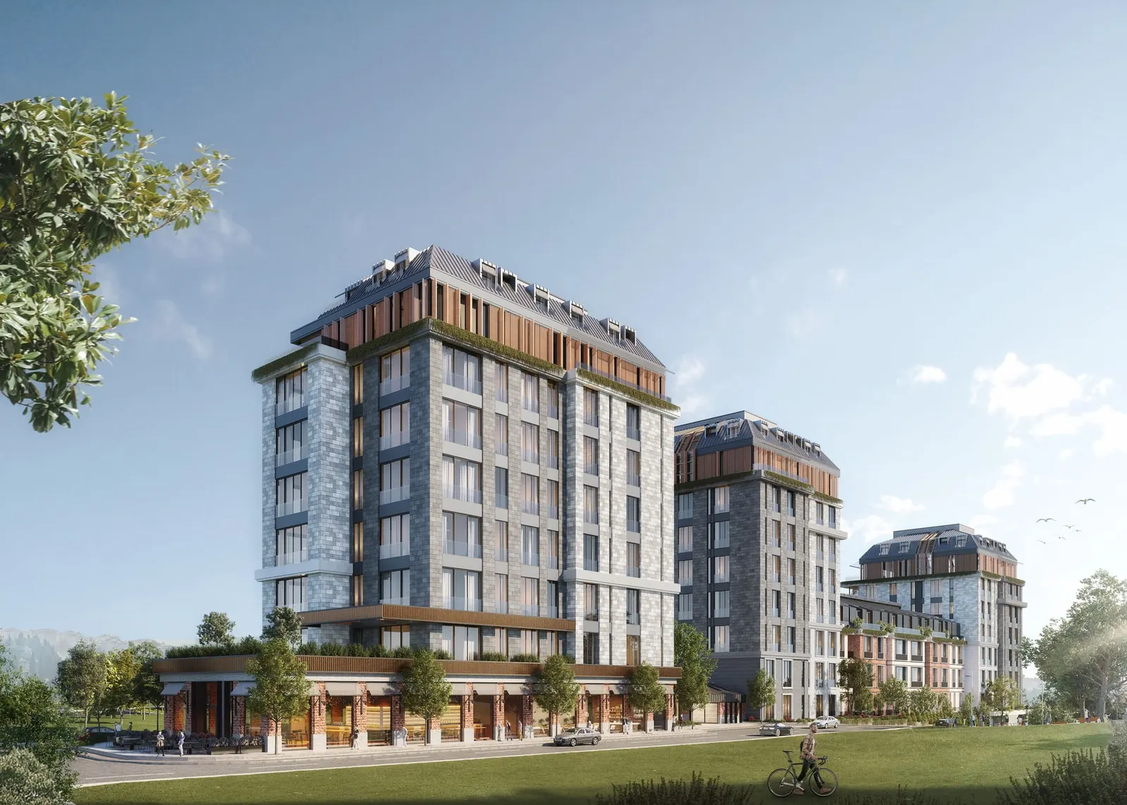 Towers of Four Seasons Private Residences Istanbul seen from the street