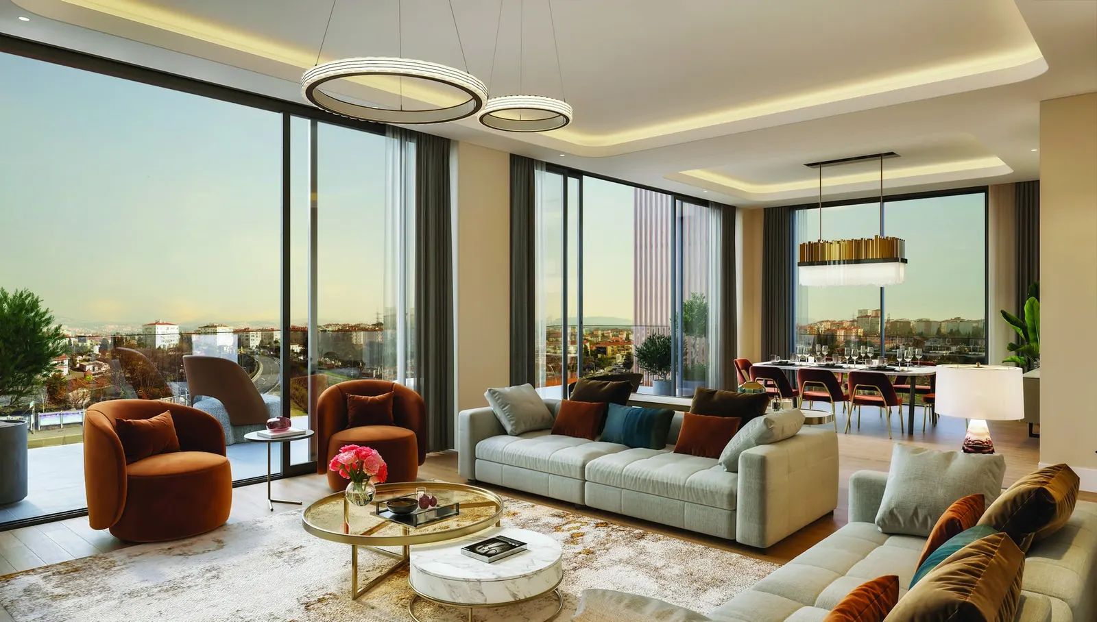 Living room in a Four Seasons Private Residences Istanbul apartment