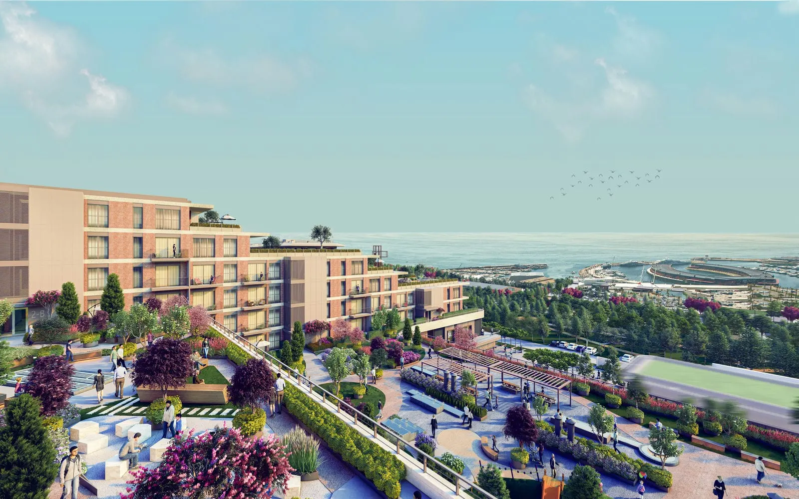 Roof gardens and sea view at FUA Deniz Park