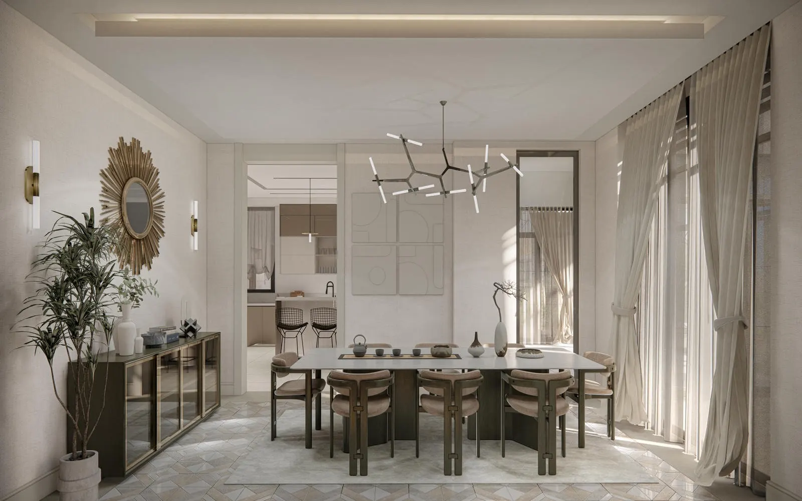 Dining room of a Gokturk Kemer Evleri home