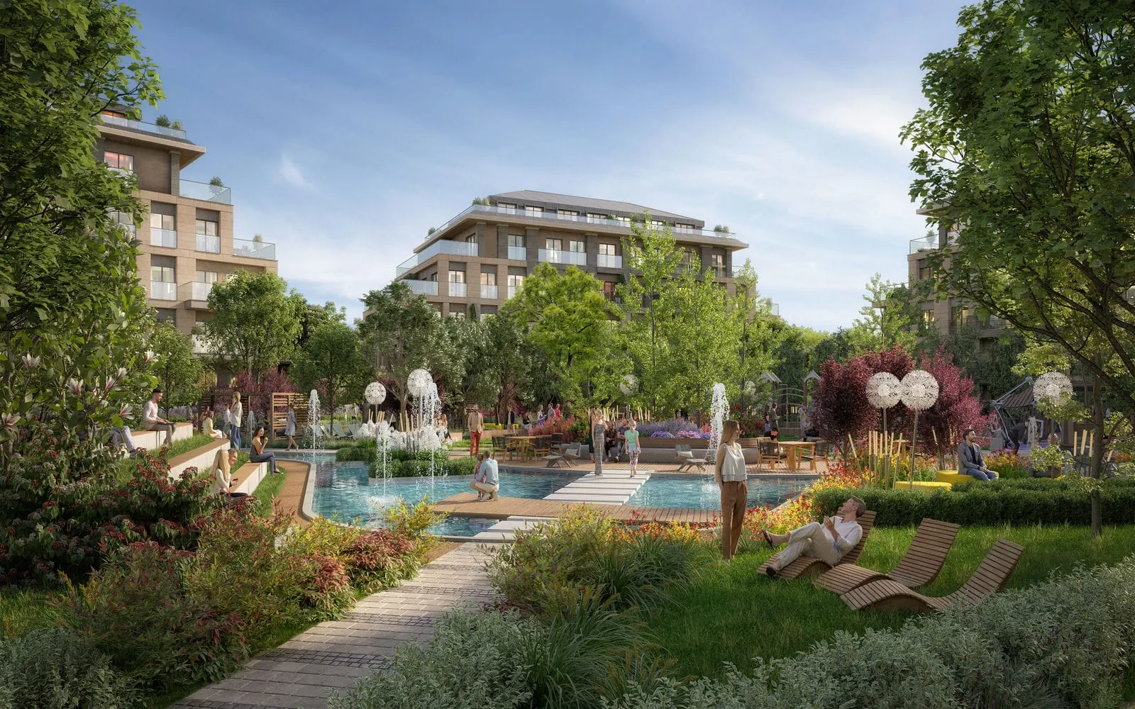 Pool in the gardens of Golyaka Istanbul
