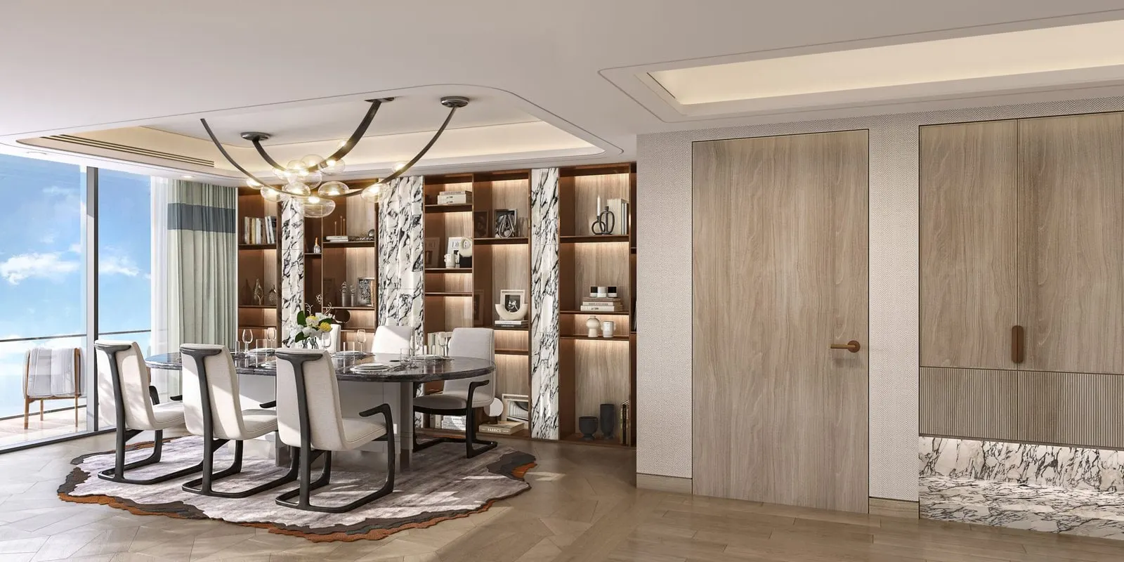 Dining room in a JW Marriott Residences Tarabya apartment