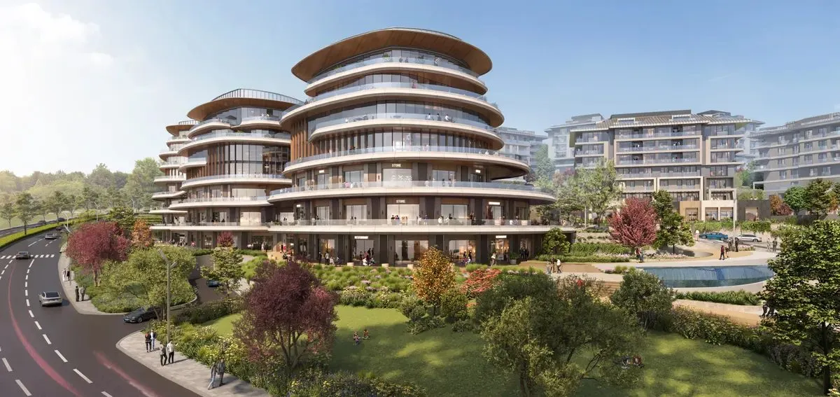 Curved terrace buildings at Kent Etiler
