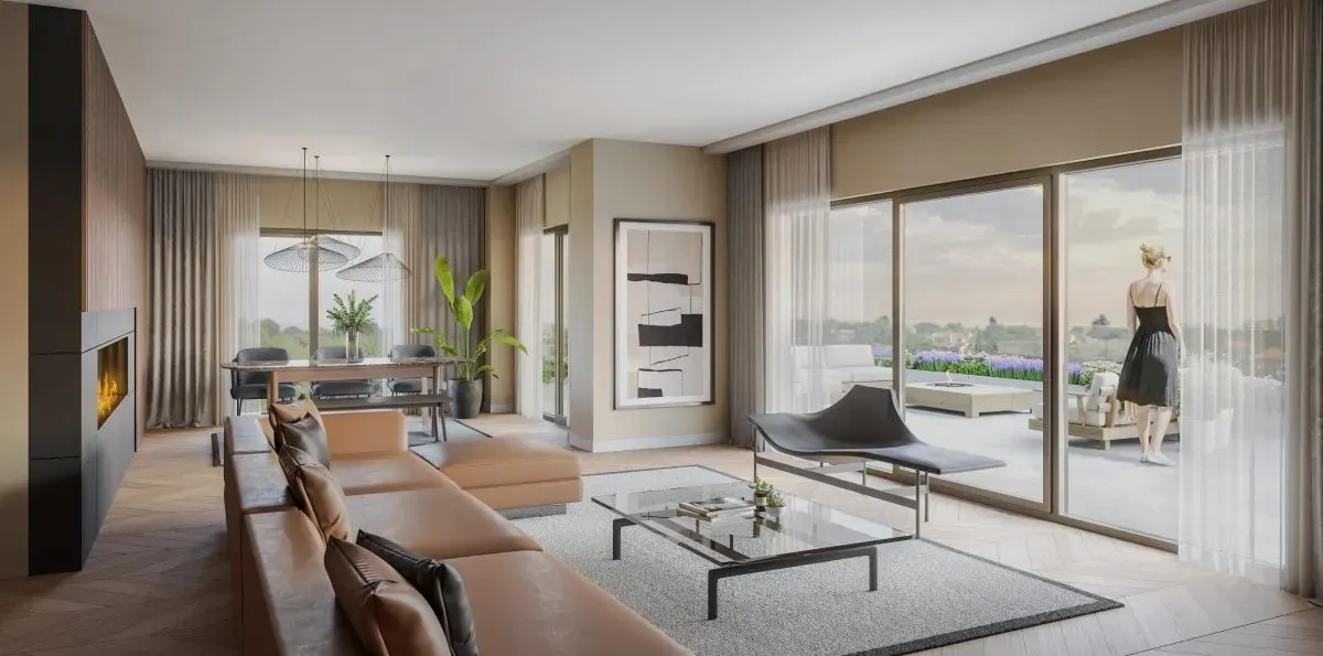 Living room of a Kent Etiler apartment