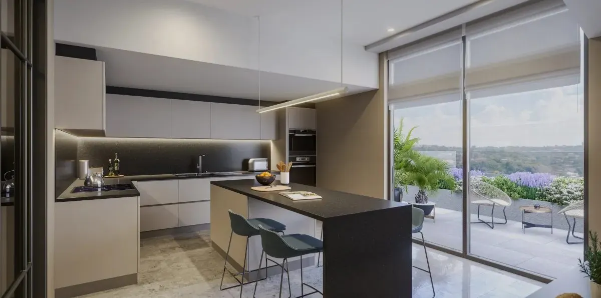 Kitchen of a Kent Etiler apartment
