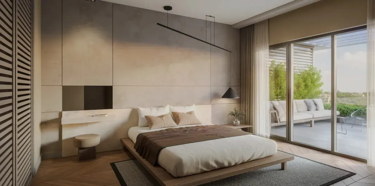 Bedroom of a Kent Etiler apartment