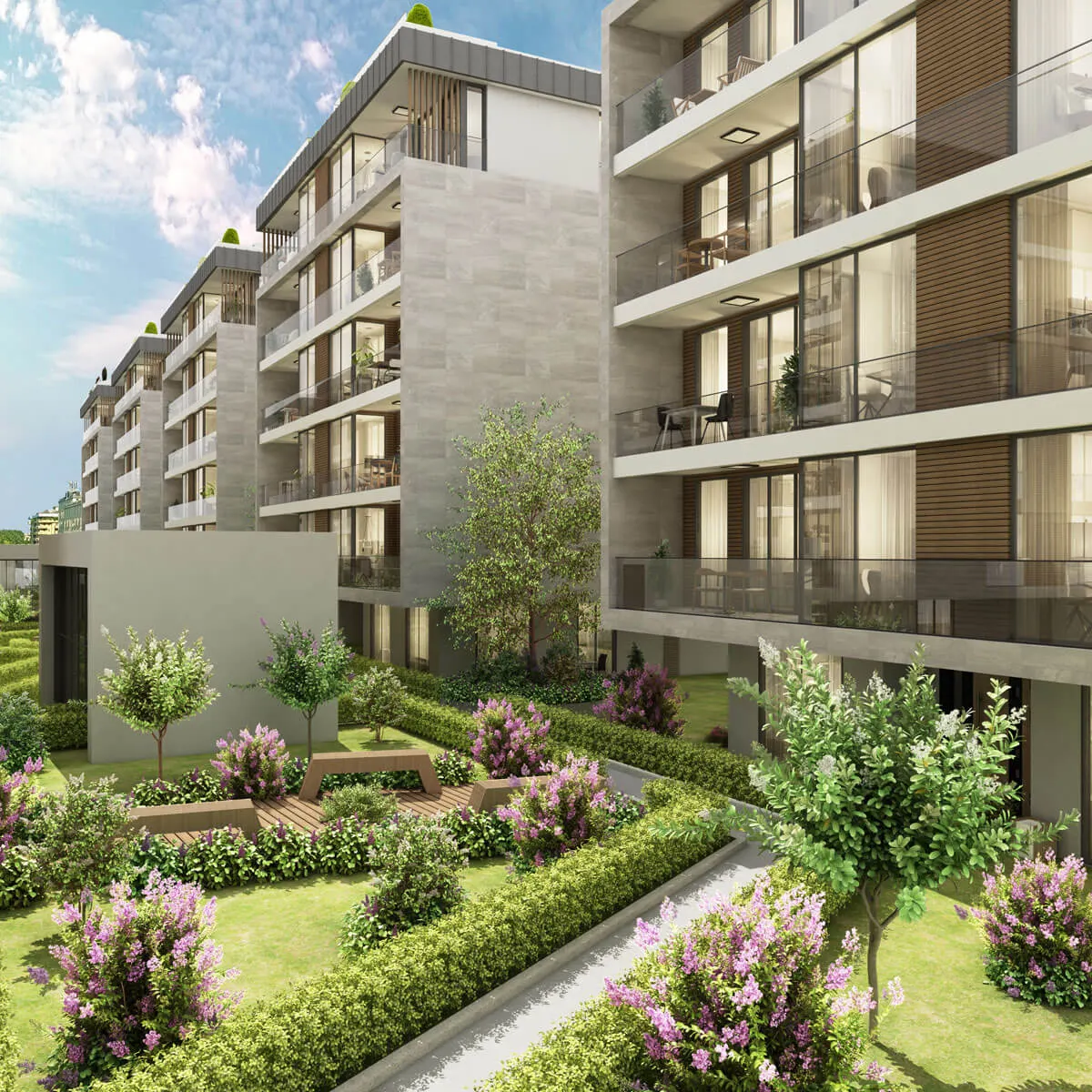 Garden between the Cadde Bakirkoy blocks