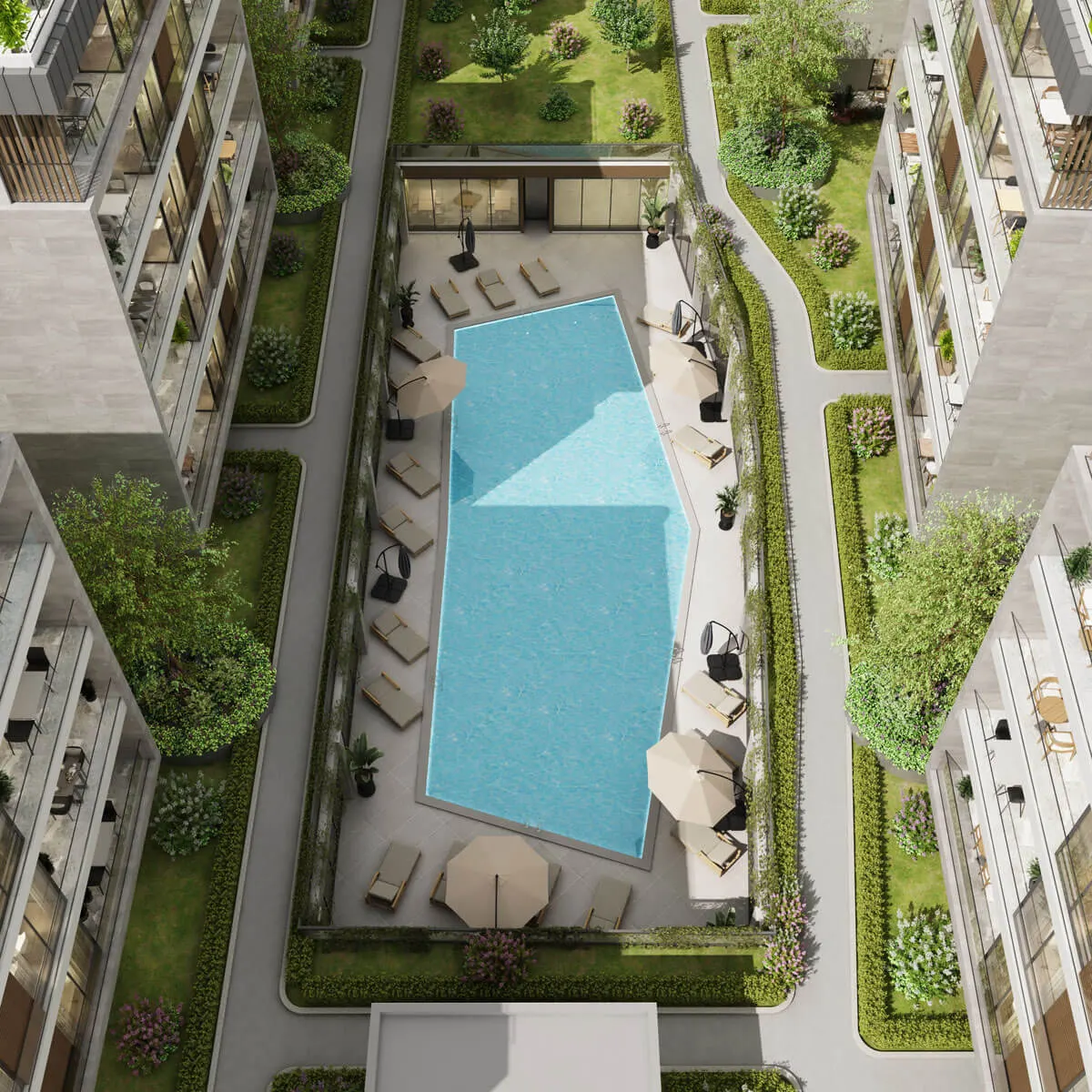 Pool of Cadde Bakirkoy seen from above