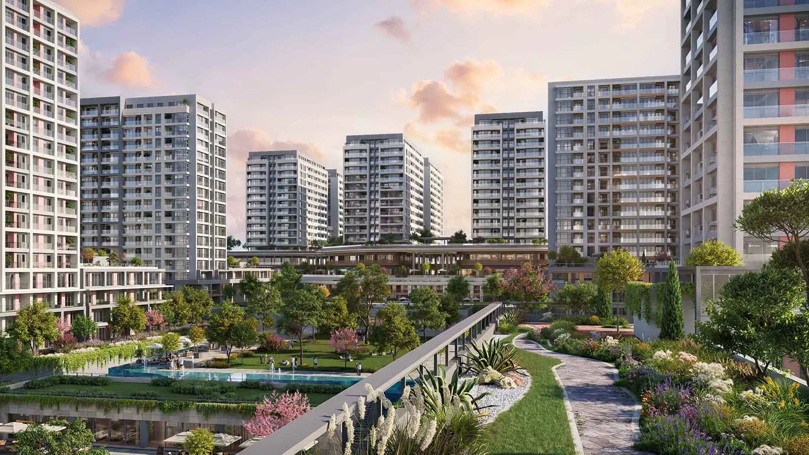 Garden walkway between the Kuzey Adalar blocks