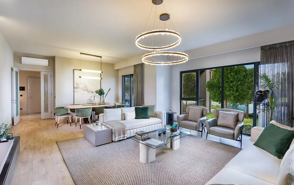 Living room in a Limonlu Bahce Konaklari apartment