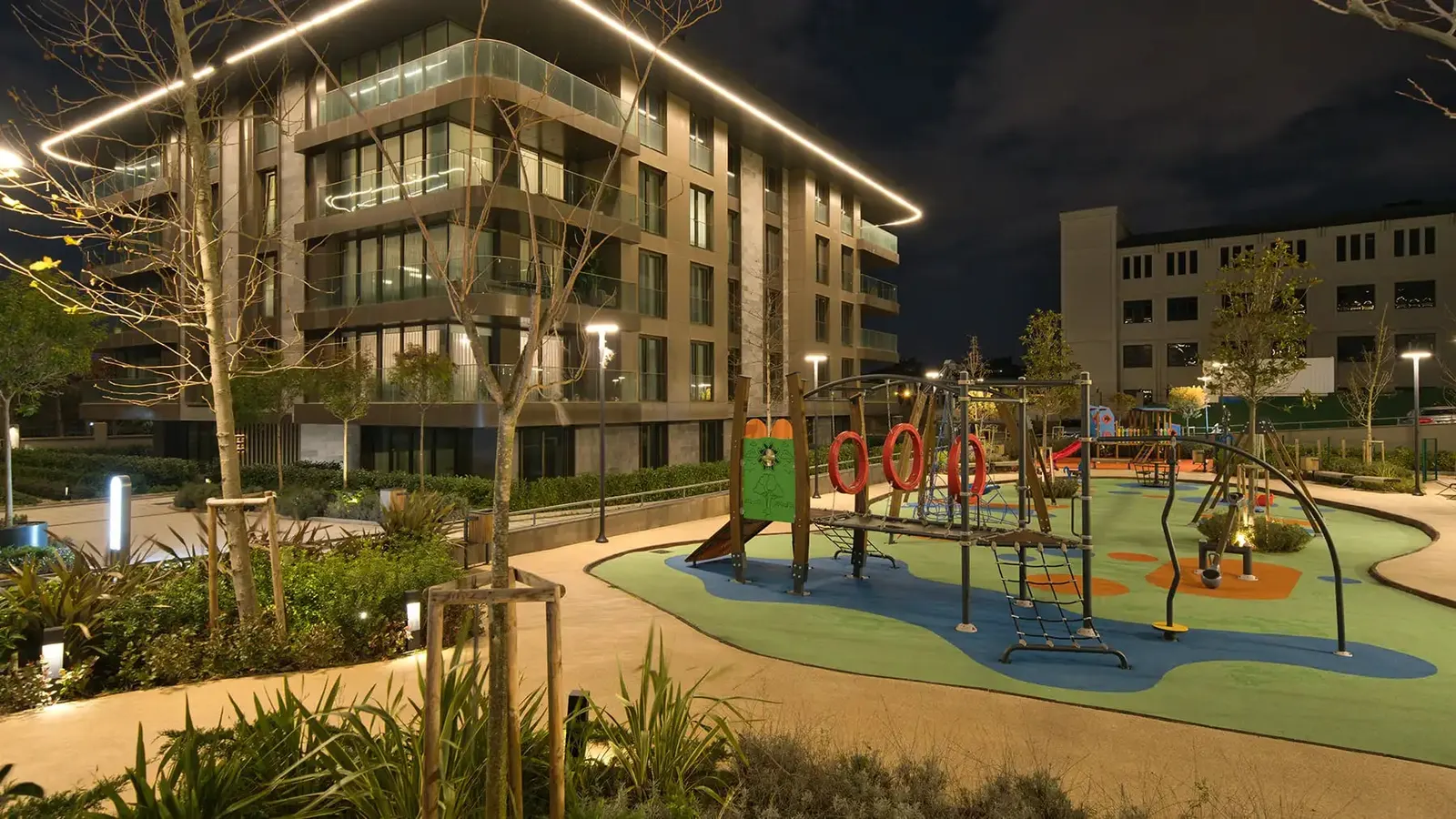 Children's playground at Litus Istanbul at night