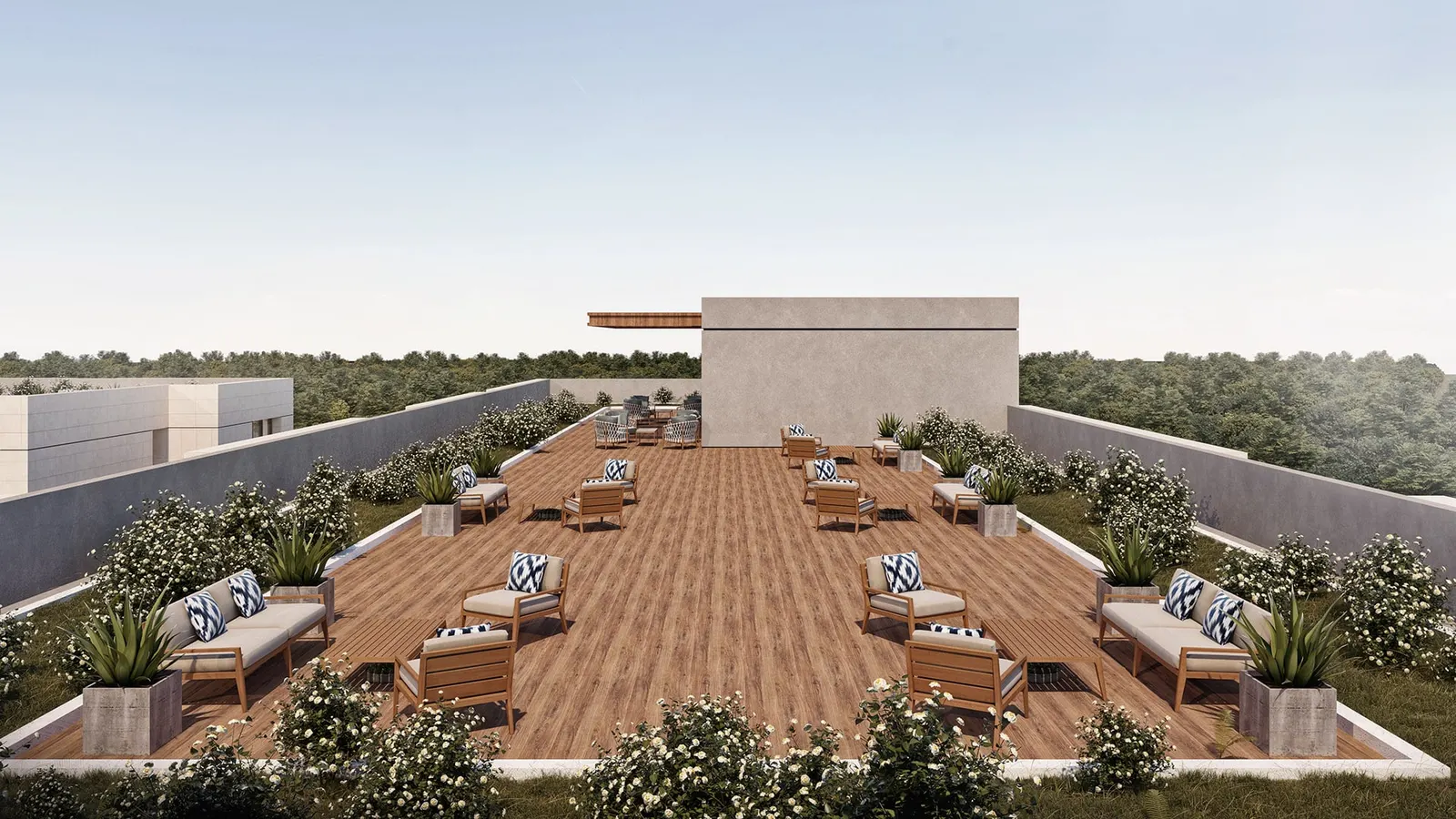 Terrace with seating at Lotus Gol Evleri