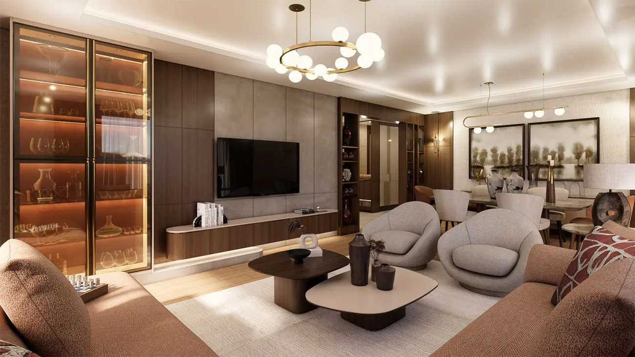 Living room in a Lotus Yasam apartment