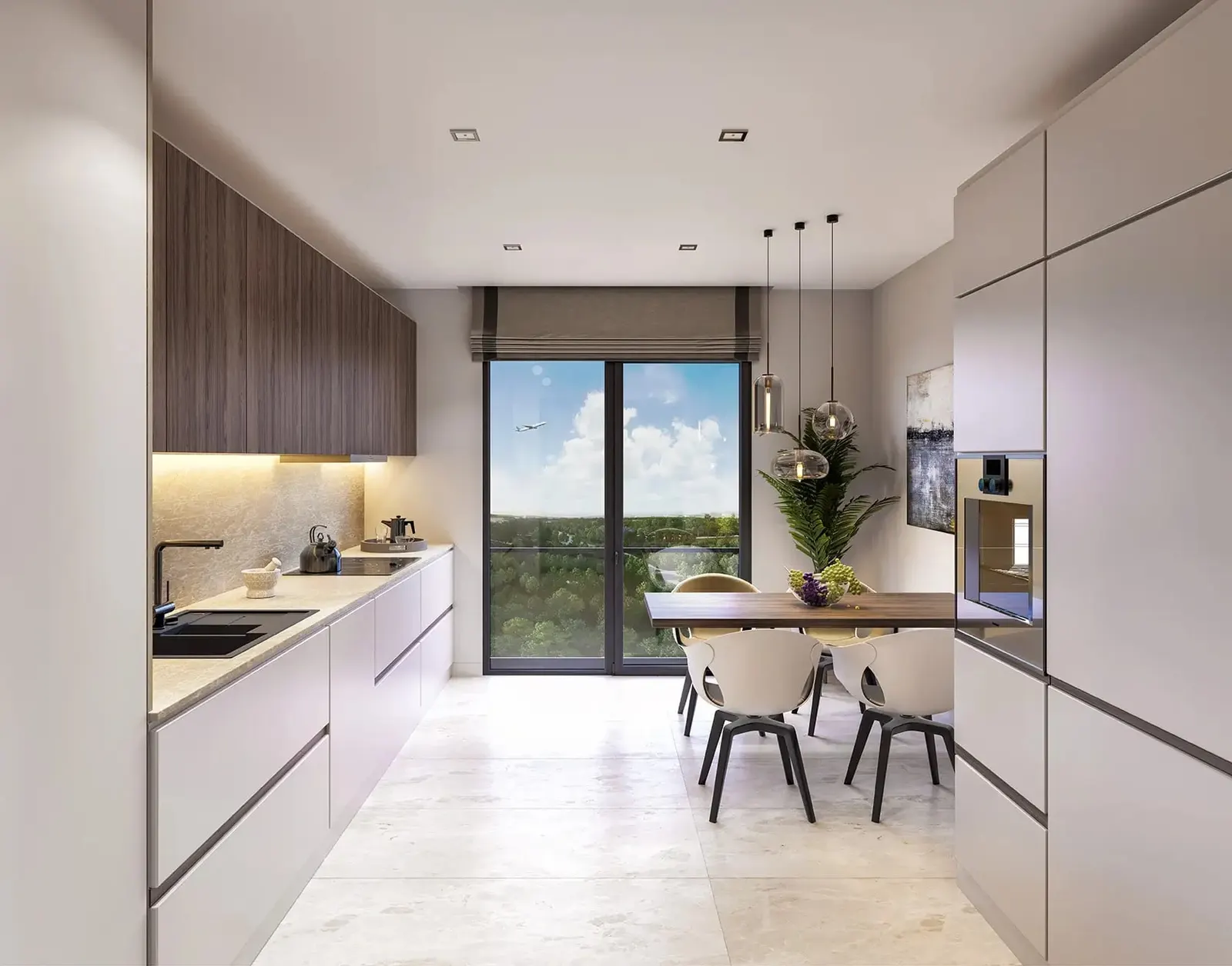 Kitchen in a Luxera Bahce Port apartment