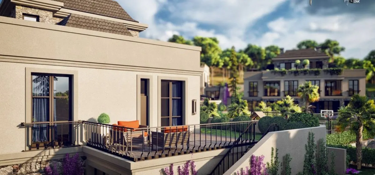 Terrace of a Maniero Omerli by Huzzak mansion