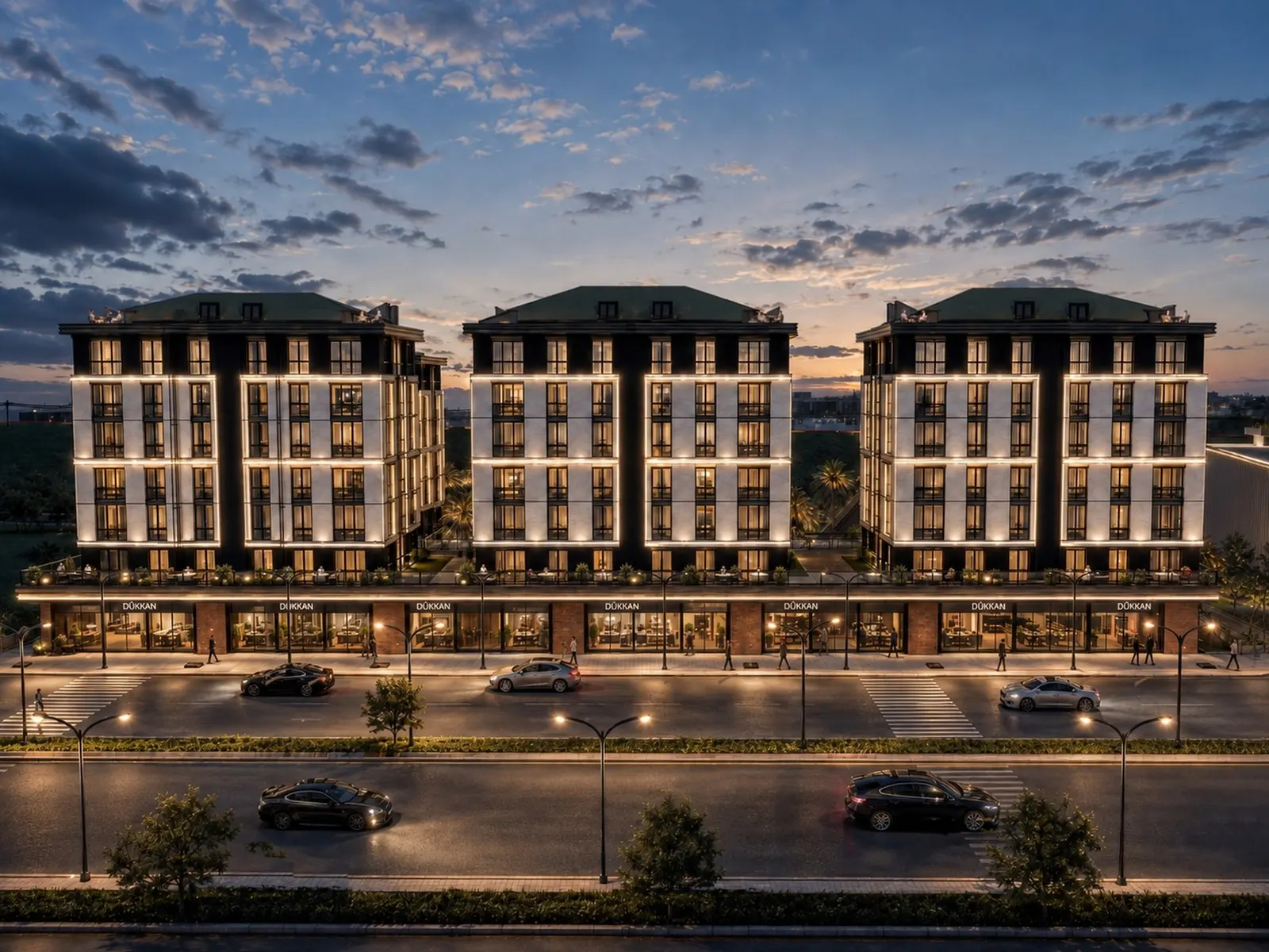 Front of Mavera Warda at dusk