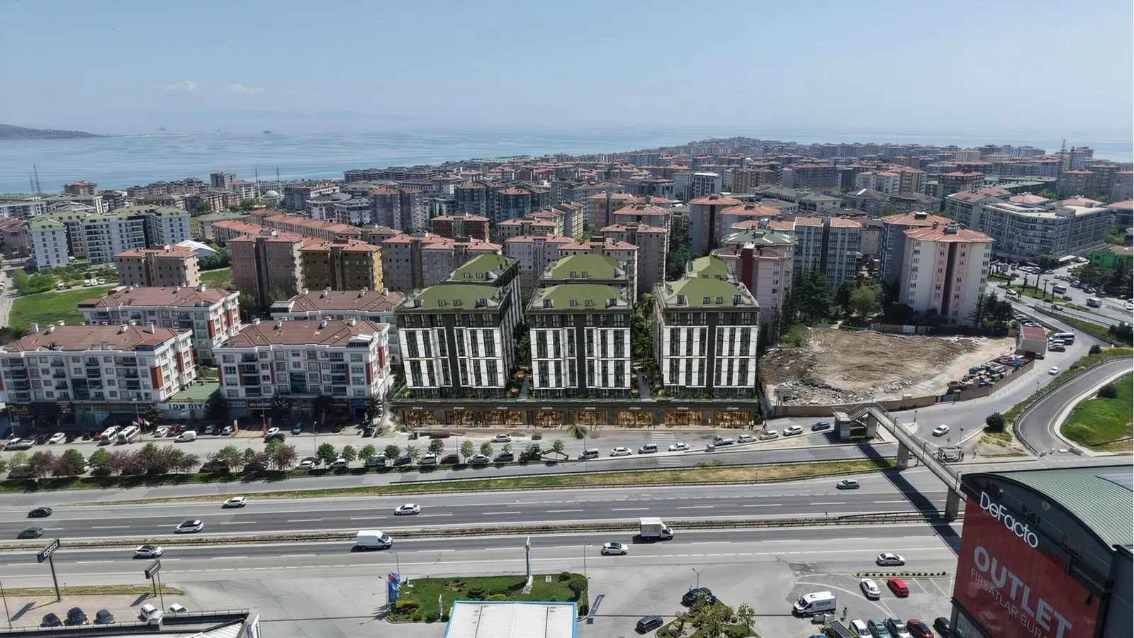 Aerial view of Mavera Warda with the Sea of Marmara behind
