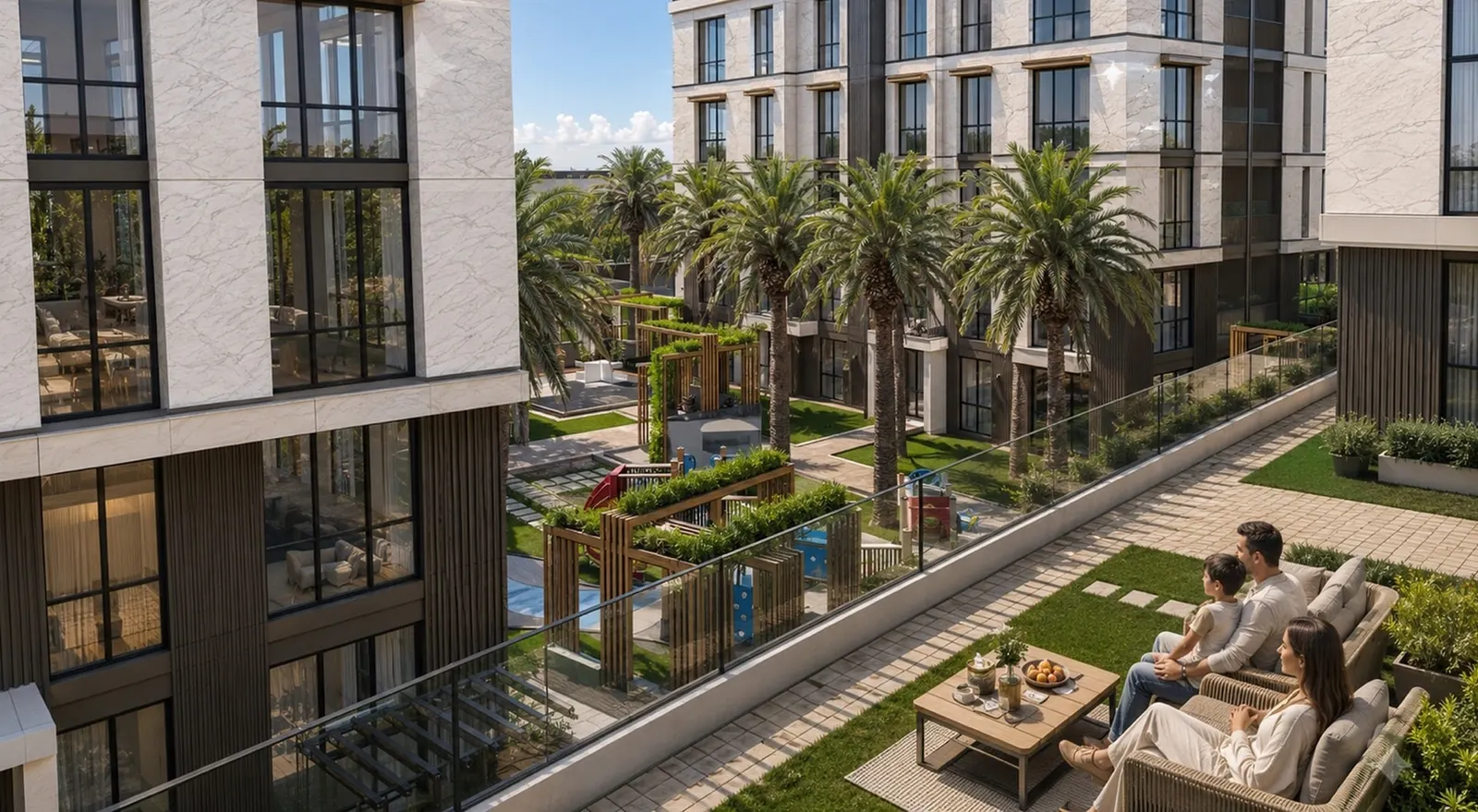 Garden between the blocks at Mavera Warda