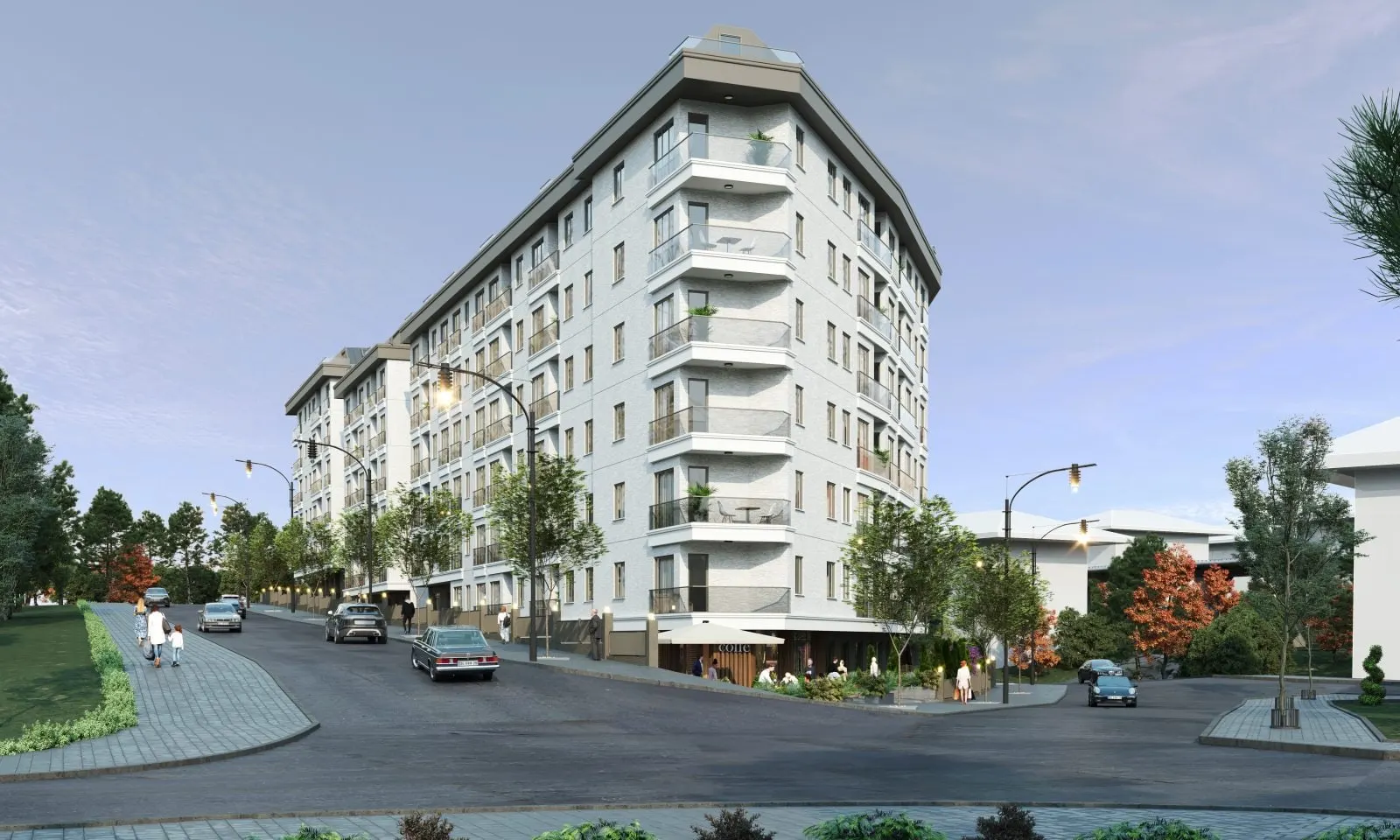 Corner of a Meda Modern Park block