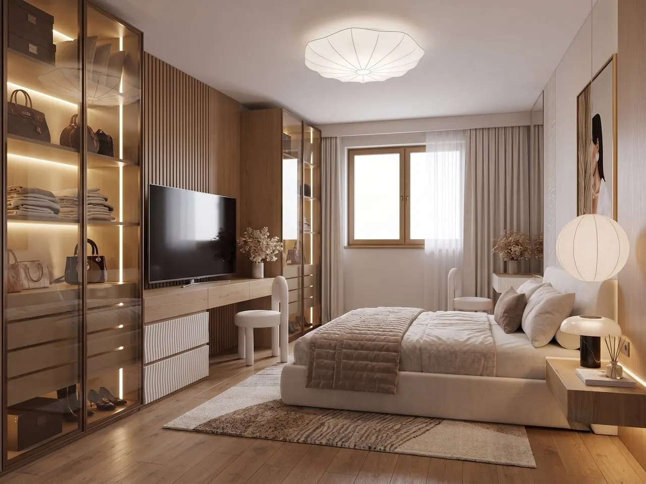 Bedroom in a Meda Modern Park apartment