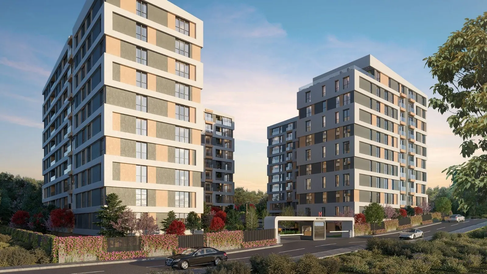 Metro 24 Basaksehir blocks seen from the street