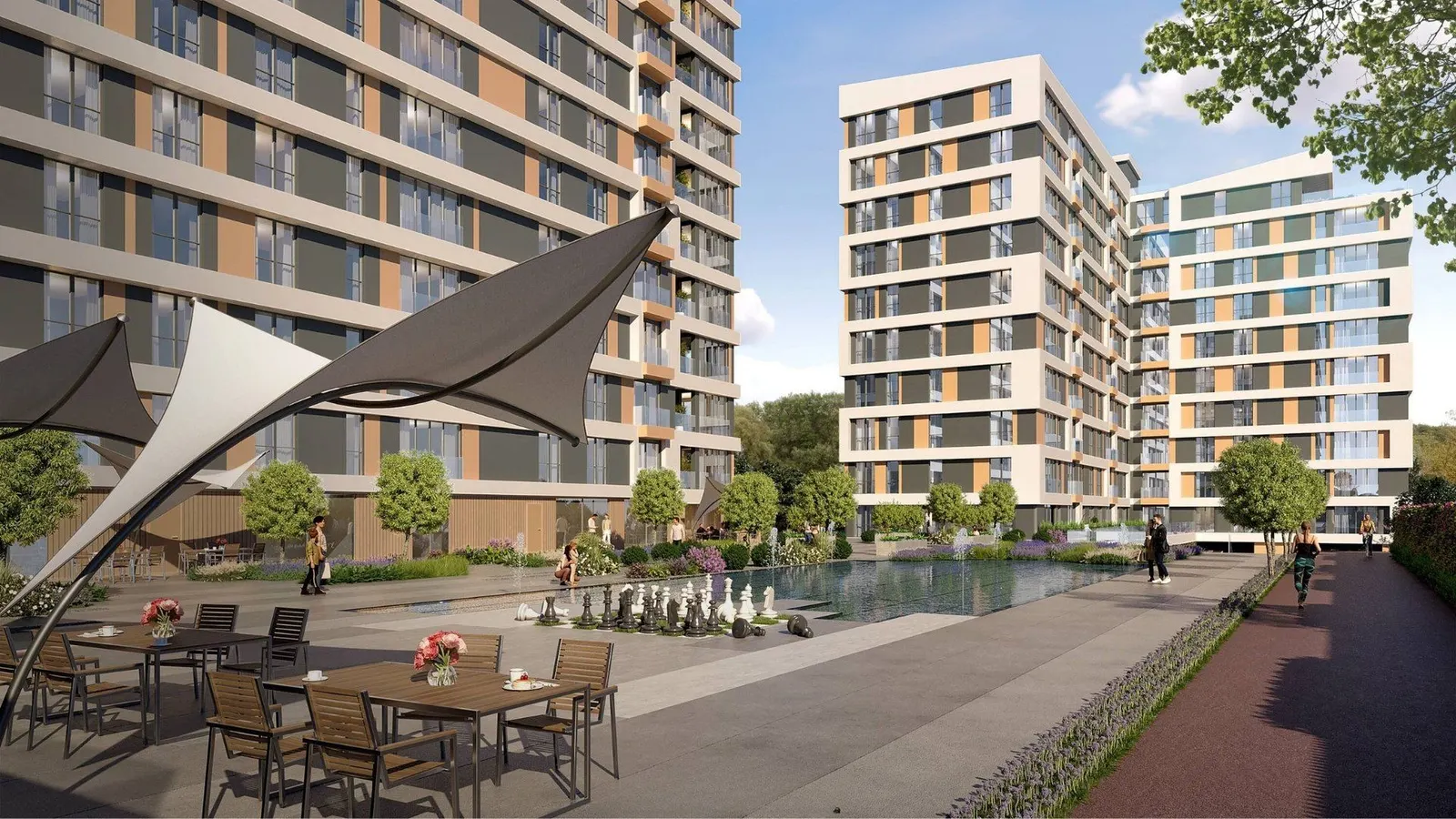 Cafe terrace by the pool at Metro 24 Basaksehir