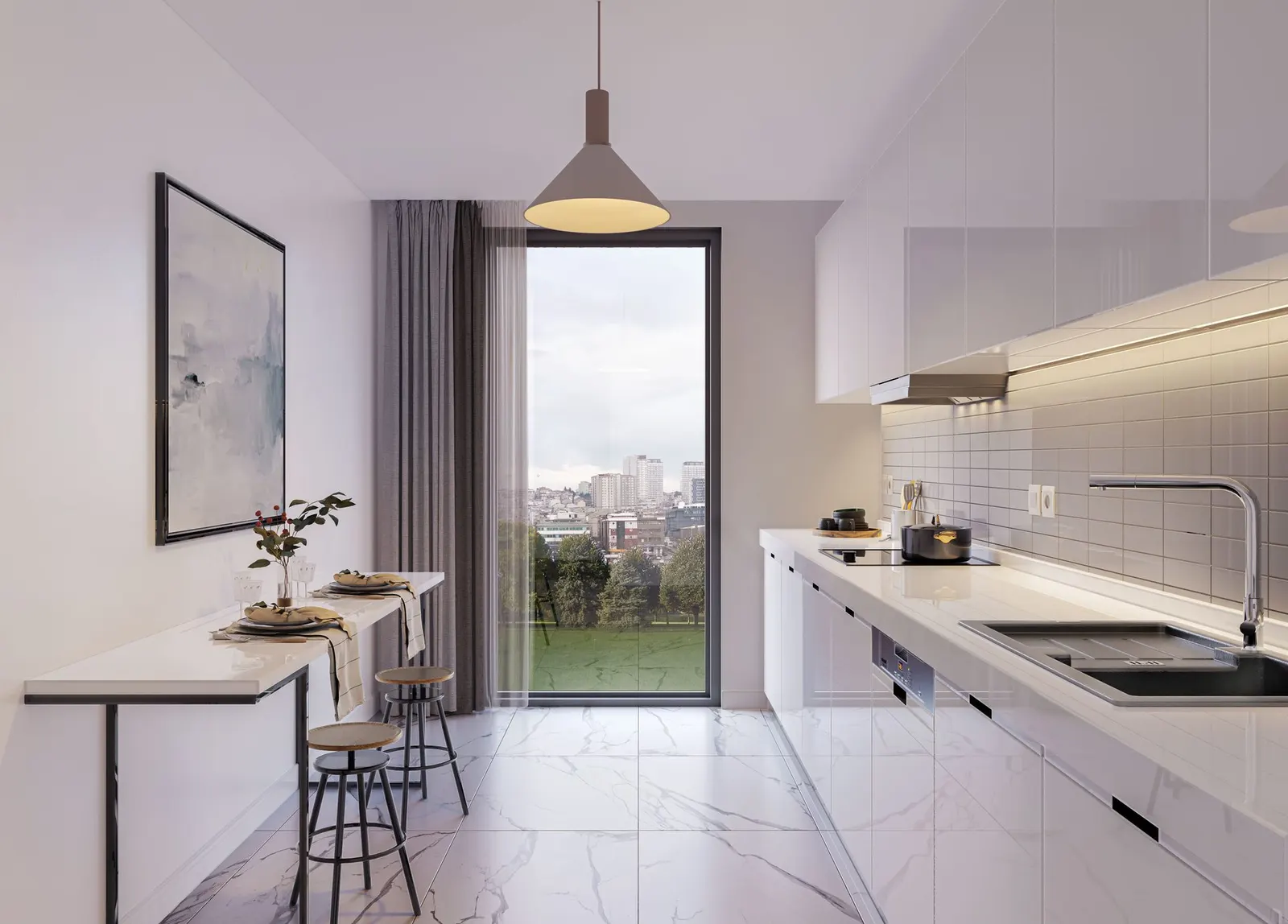 Kitchen in a Metro 24 Basaksehir apartment