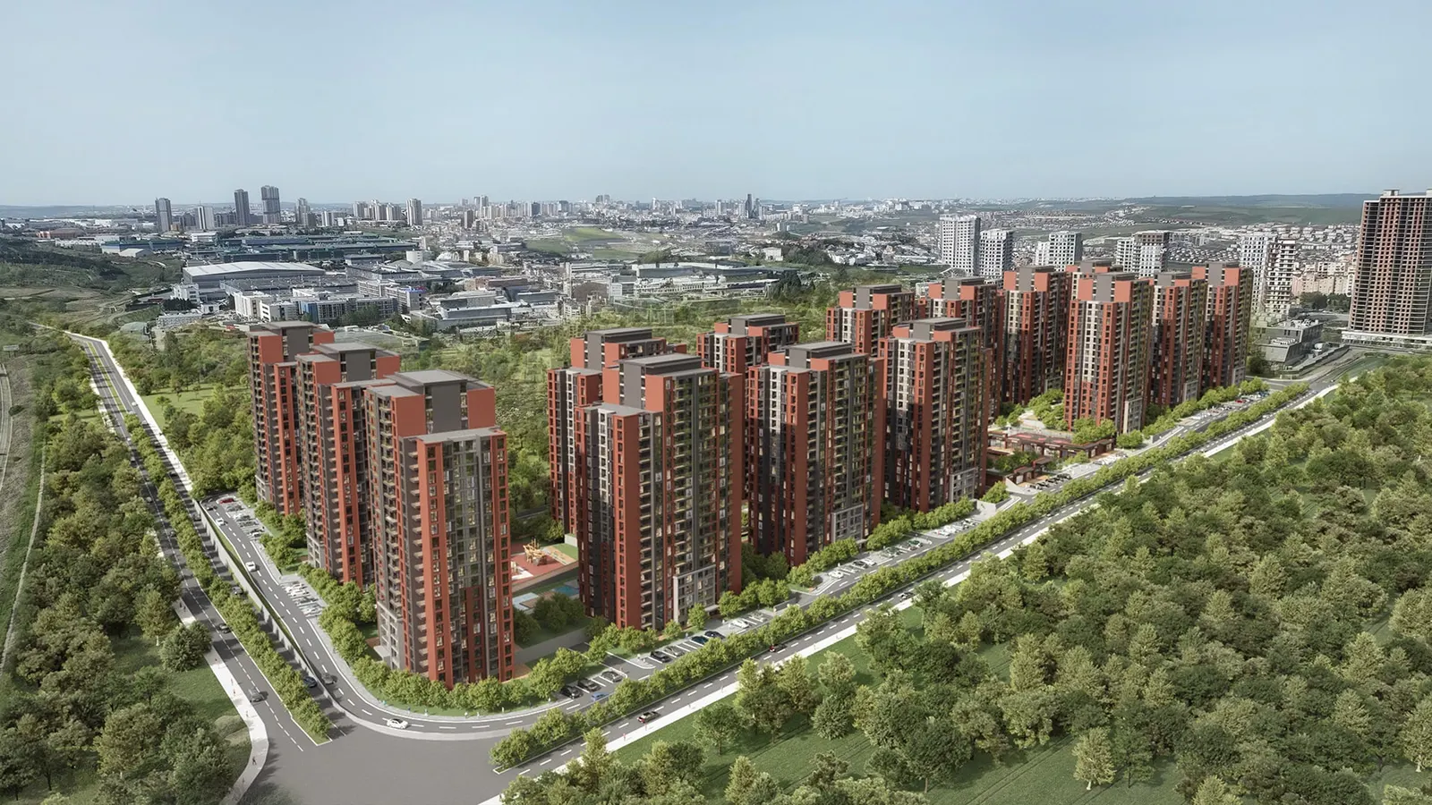 Aerial view of the Natura Ferce towers
