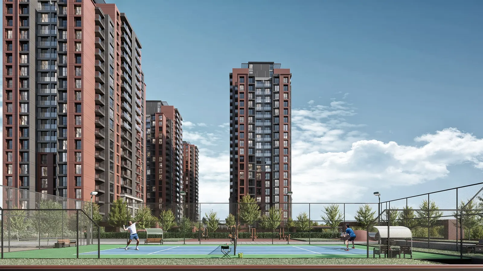 Sports court between the Natura Ferce towers