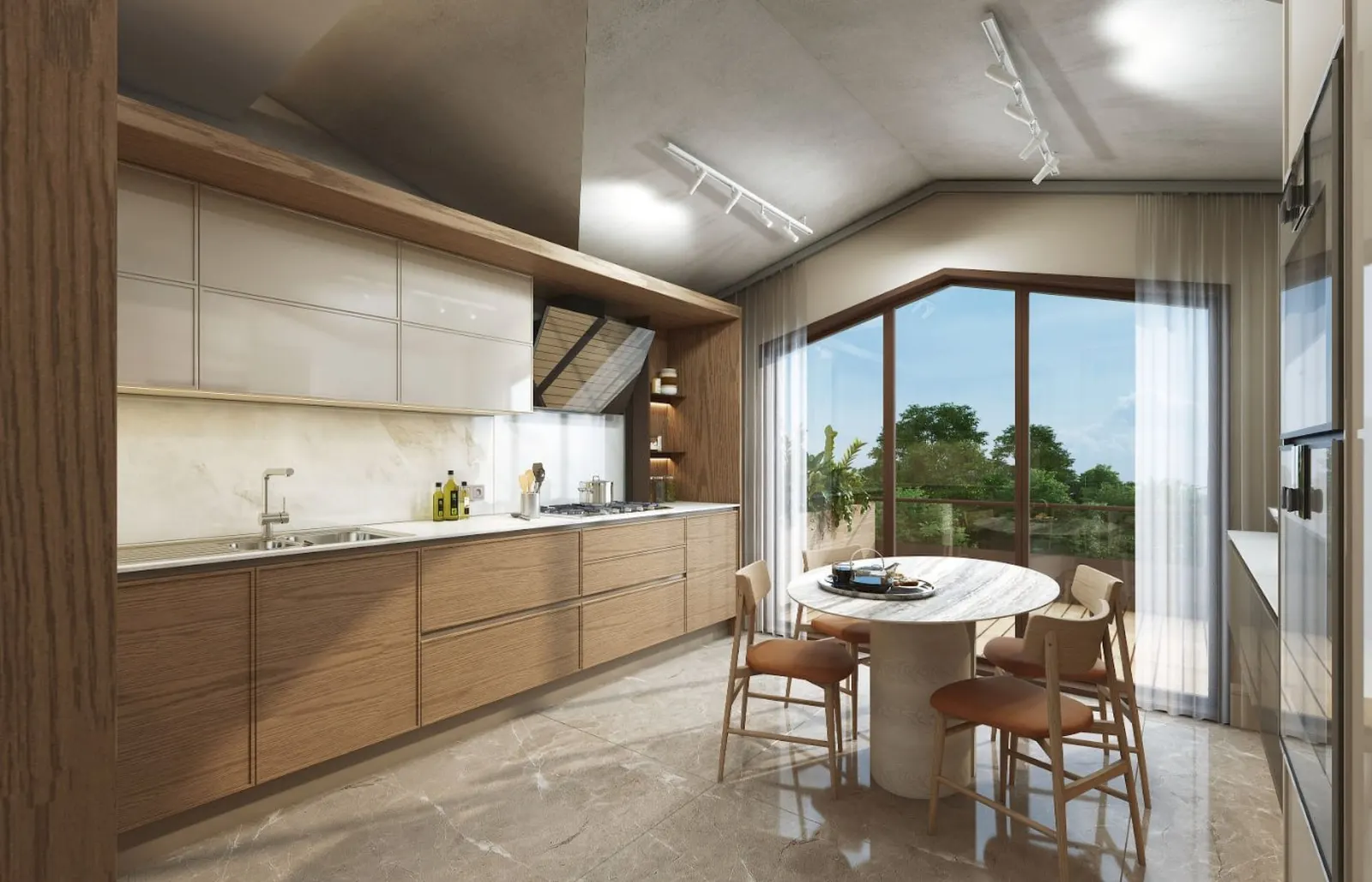 Kitchen in a Nevbahar Kemer Evleri home