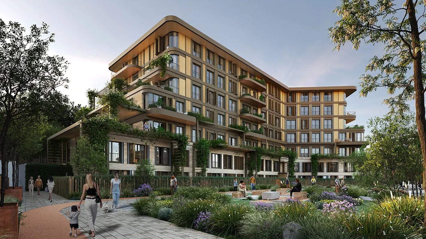 Next Level Kemer block beside a garden path