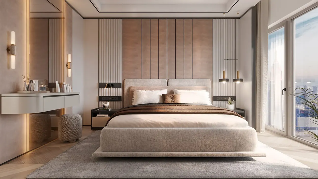 Bedroom in a Nuve Basaksehir apartment