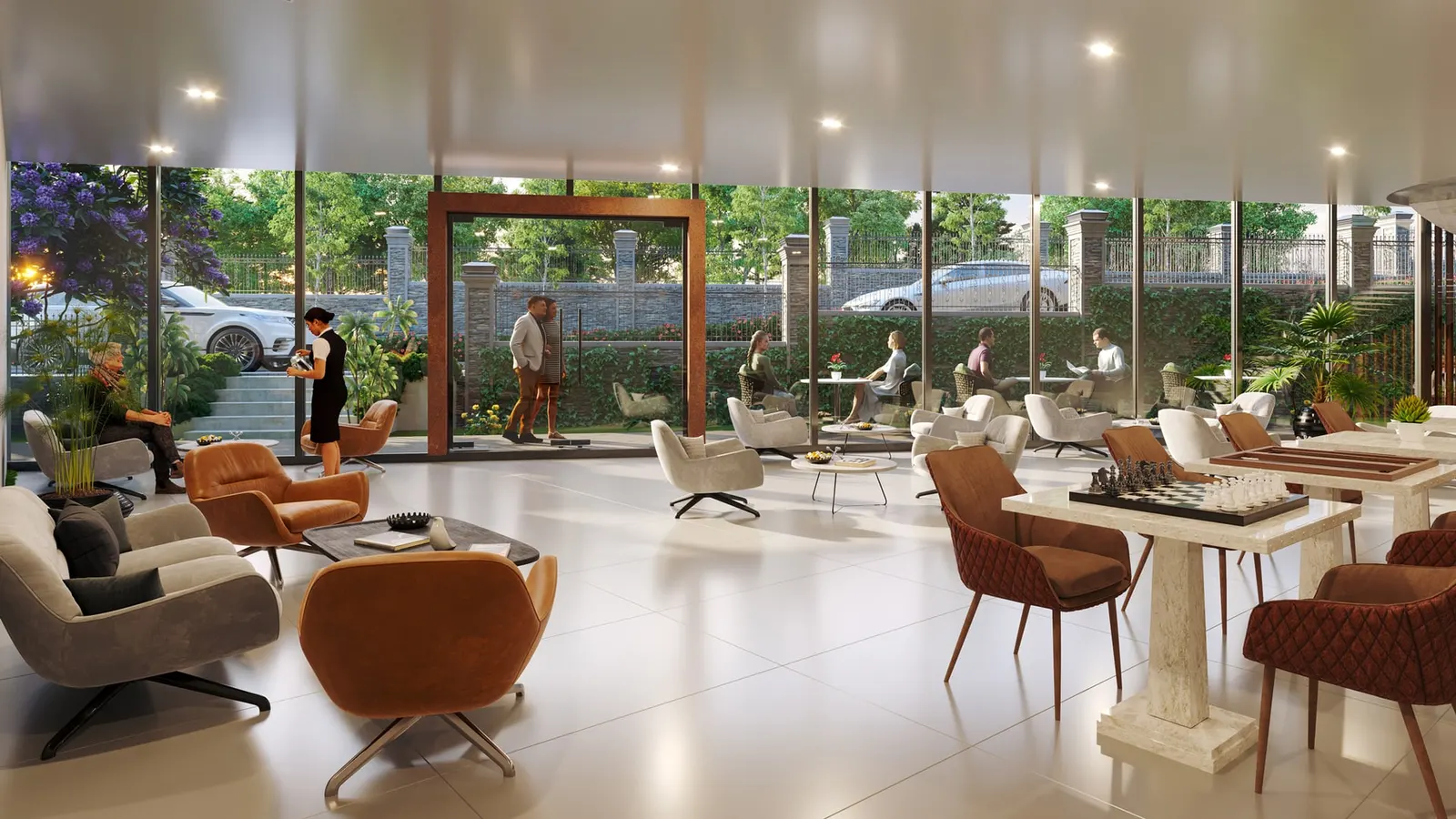 Cafe in the social building at Onay Buyuk Konaklar