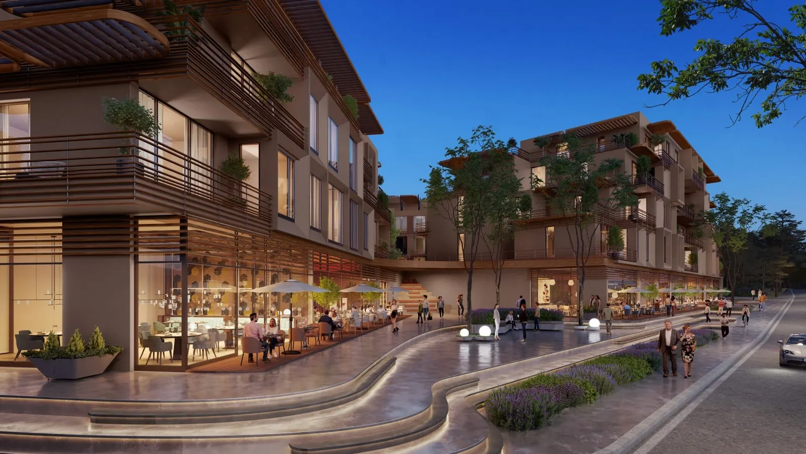 Shops and cafes on the ground floor of OrmanYaka