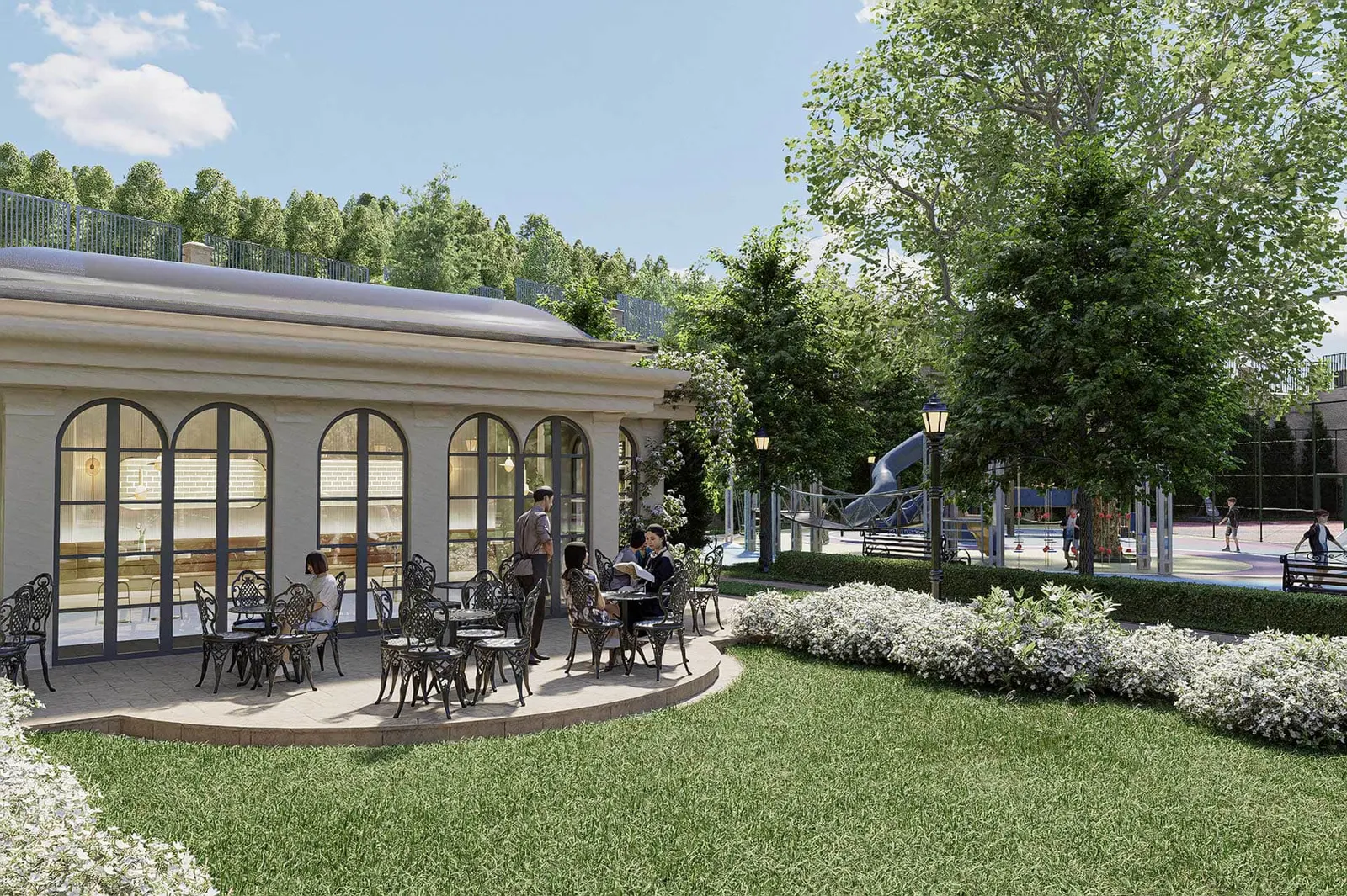 Garden pavilion with outdoor tables at Palace Istanbul Beylerbeyi