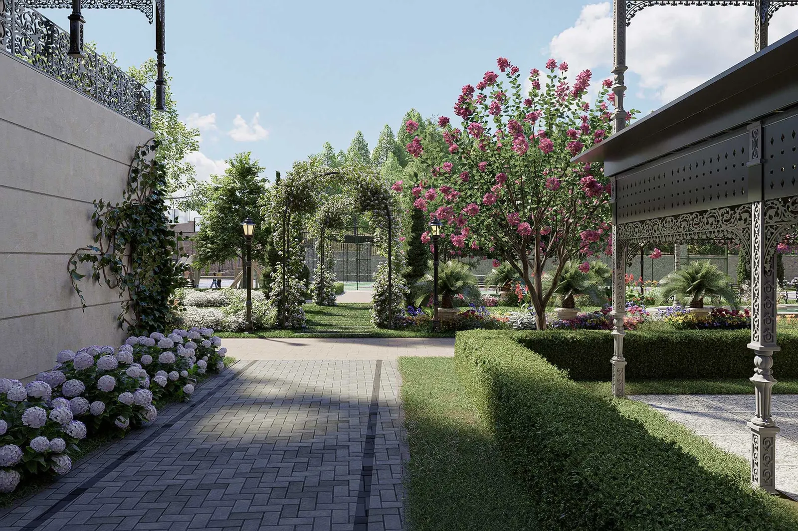 Walkway with a pergola at Palace Istanbul Beylerbeyi