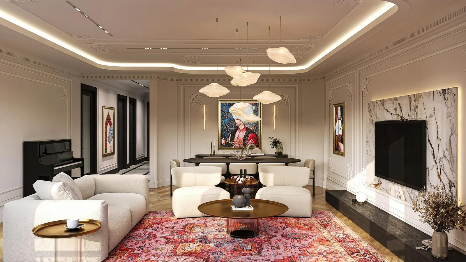 Living room in a Palace Istanbul Beylerbeyi apartment