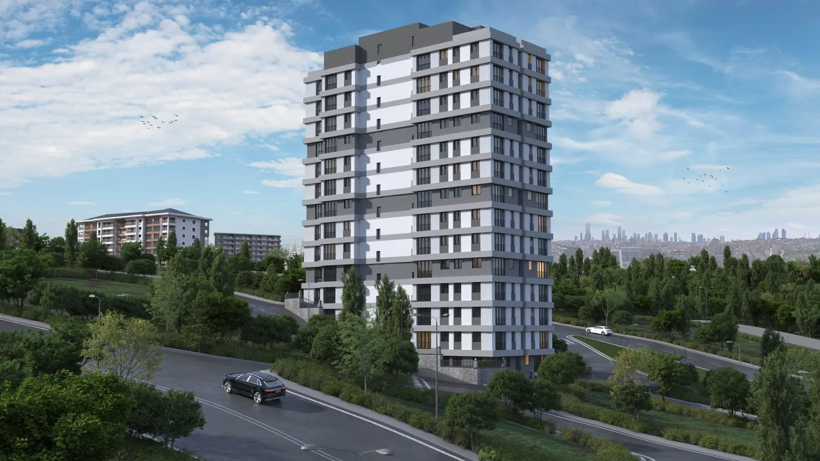 Pelit Levent tower seen from the road