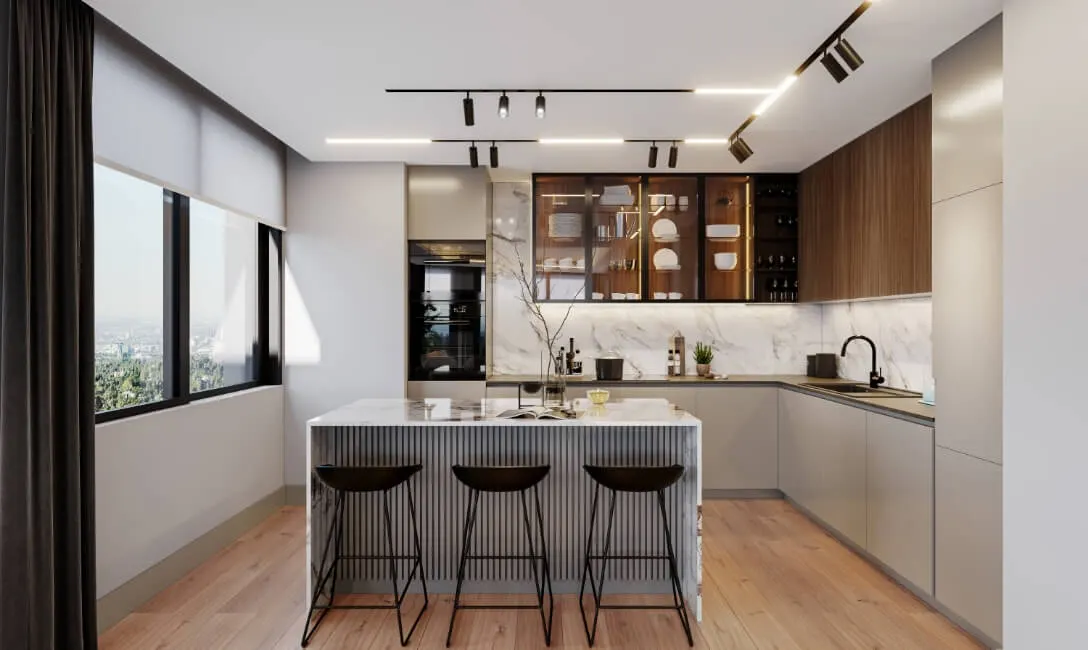 Kitchen of a Polat Akatlar apartment