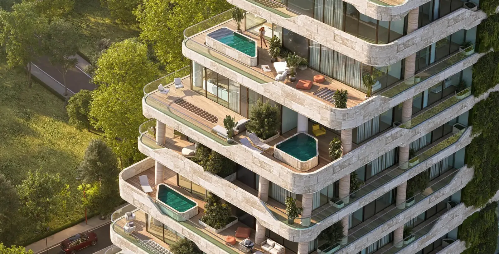 Private terrace pools at Polat Levent Exclusive